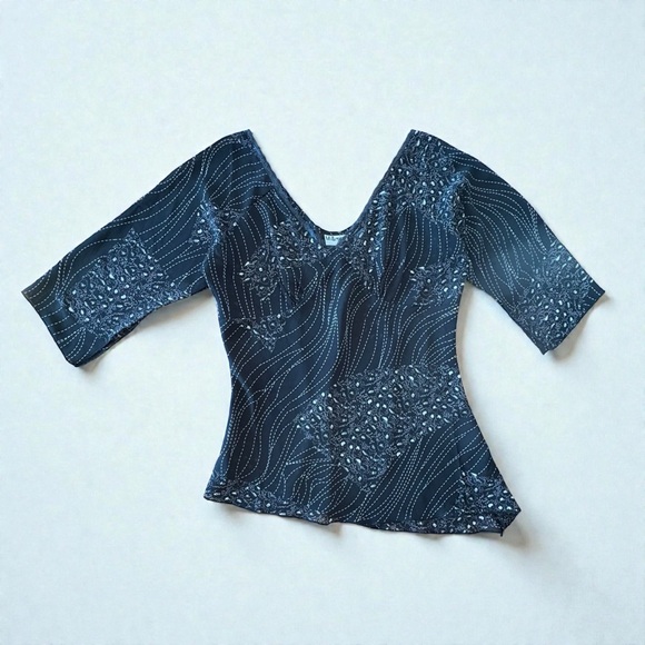 Millenium Tops - Vintage 2000s Women’s Blouse By Millenium Size Large, Sheer Fairy Whimsigoth